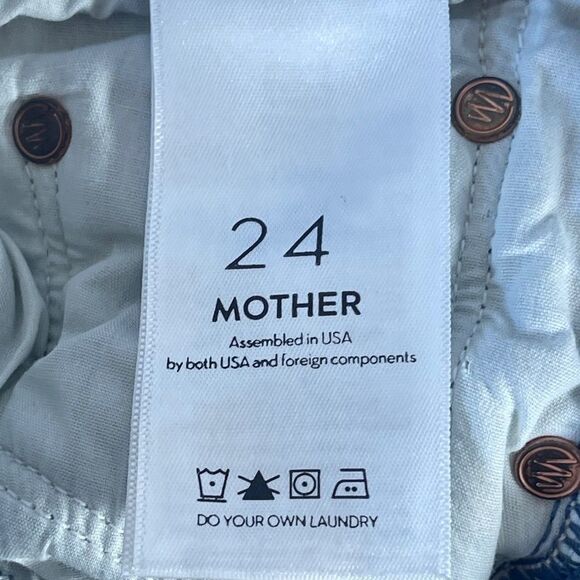 Mother The Insider Crop Step Fray Jeans Thrilling Shots Sz 24 - Picture 7 of 13